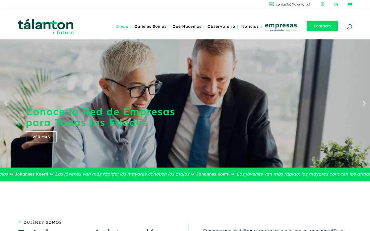 Tálanton website homepage